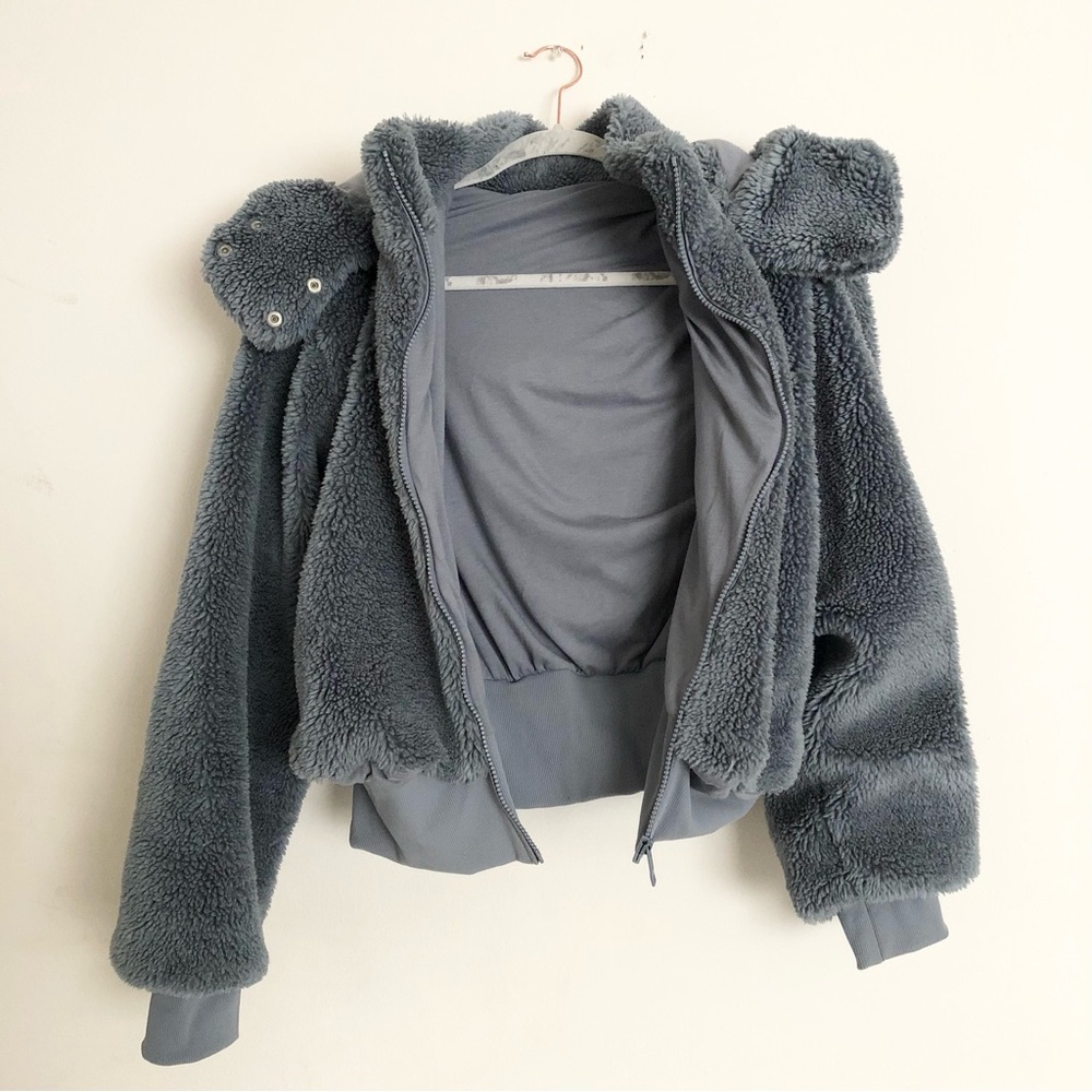 Alo Yoga Foxy Sherpa Jacket Steel Blue M - Picture 8 of 14